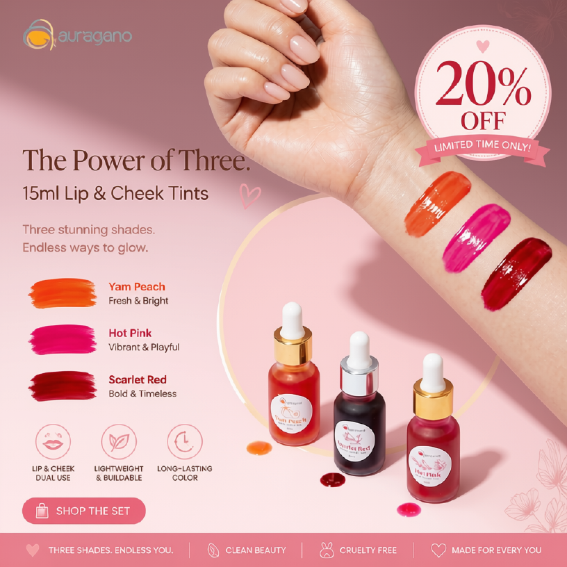 Lip &amp; Cheek Tint Pack of 3